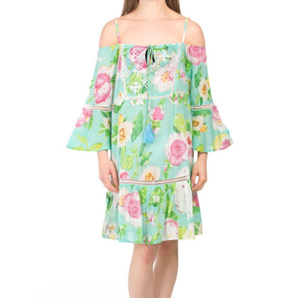 Debbie Katz Amari Multi Color Floral Short Dress Cover Up - NWT